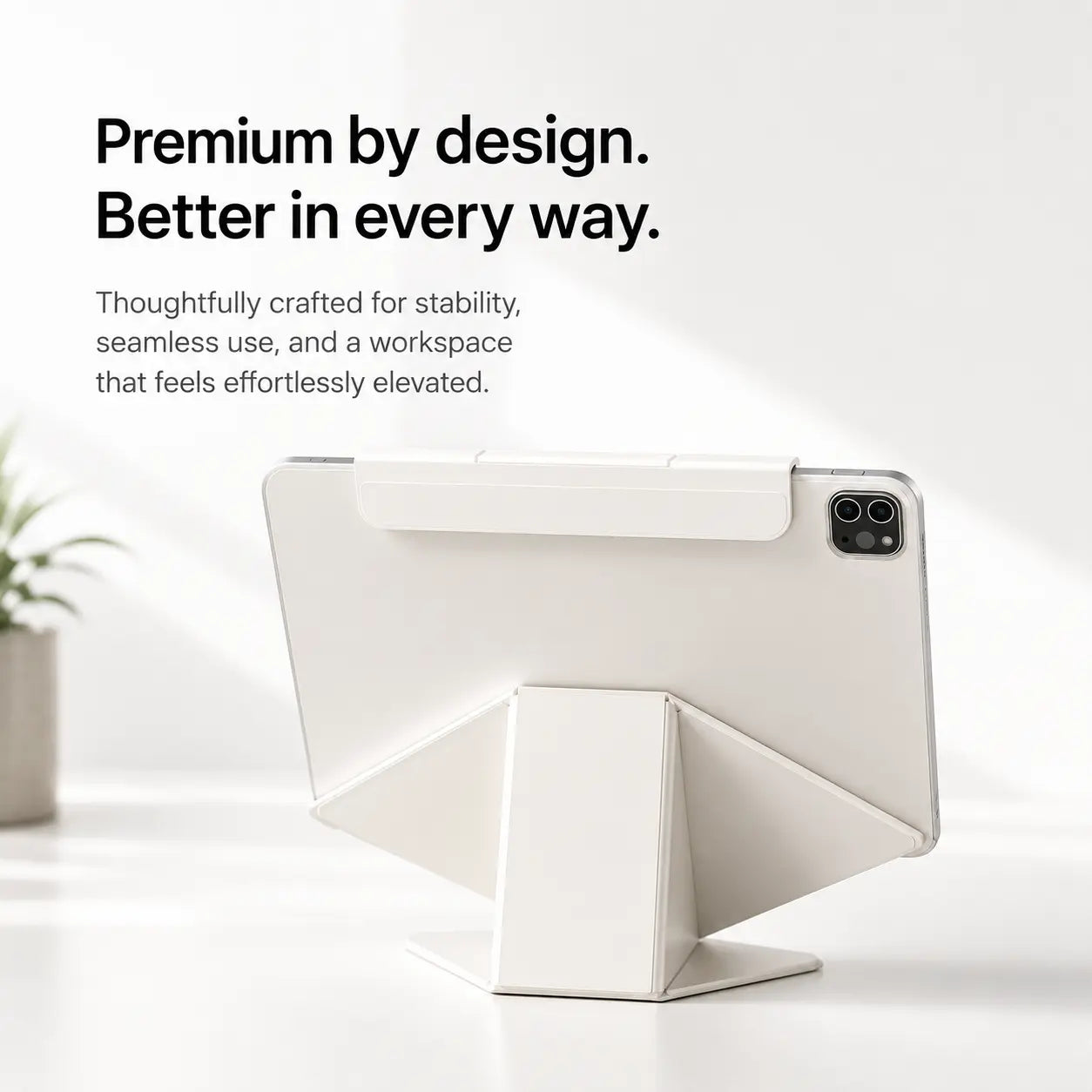 Folding iPad folio case with magnetic adjustable stand
