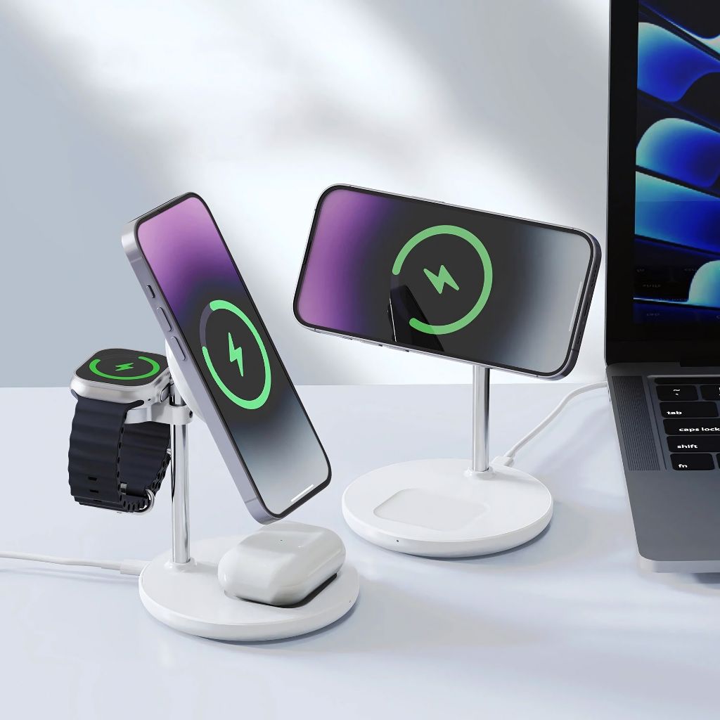 3 in 1 Magnetic Wireless Charger for Apple iPhone Pro Max, Apple Watch Ultra, and Apple AirPods Pro from Evolved Chargers