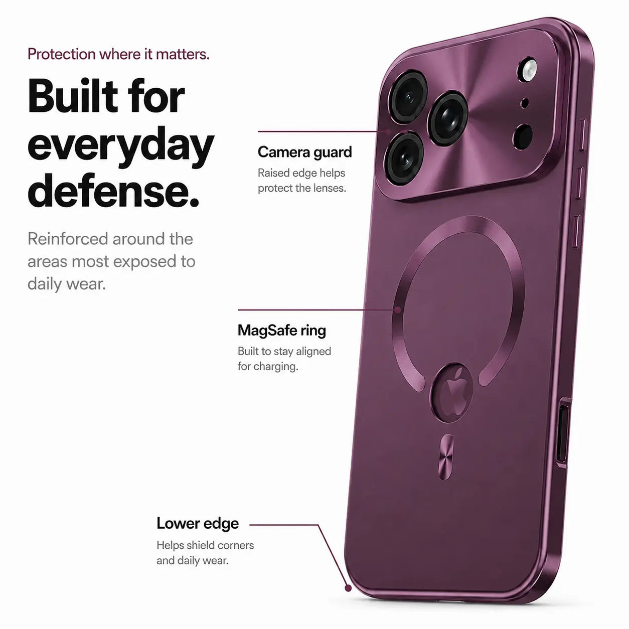 magnetic privacy iphone case dark cherry #color_Dark Cherry