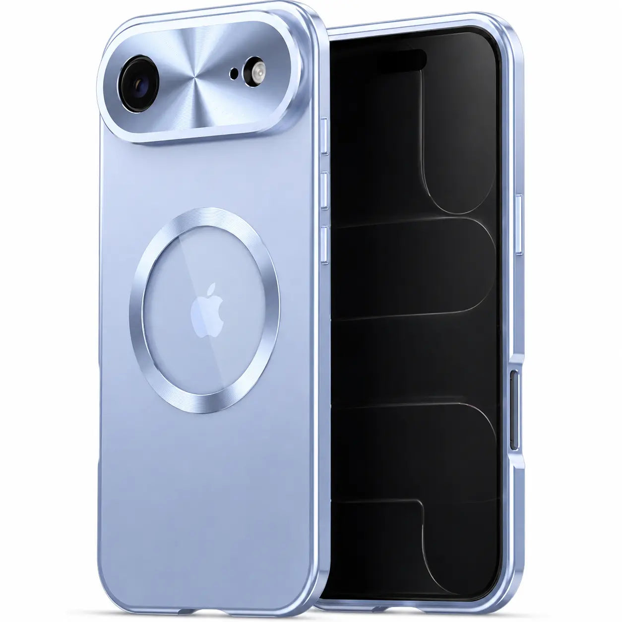 iPhone privacy case featuring an alloy frame and enclosed construction