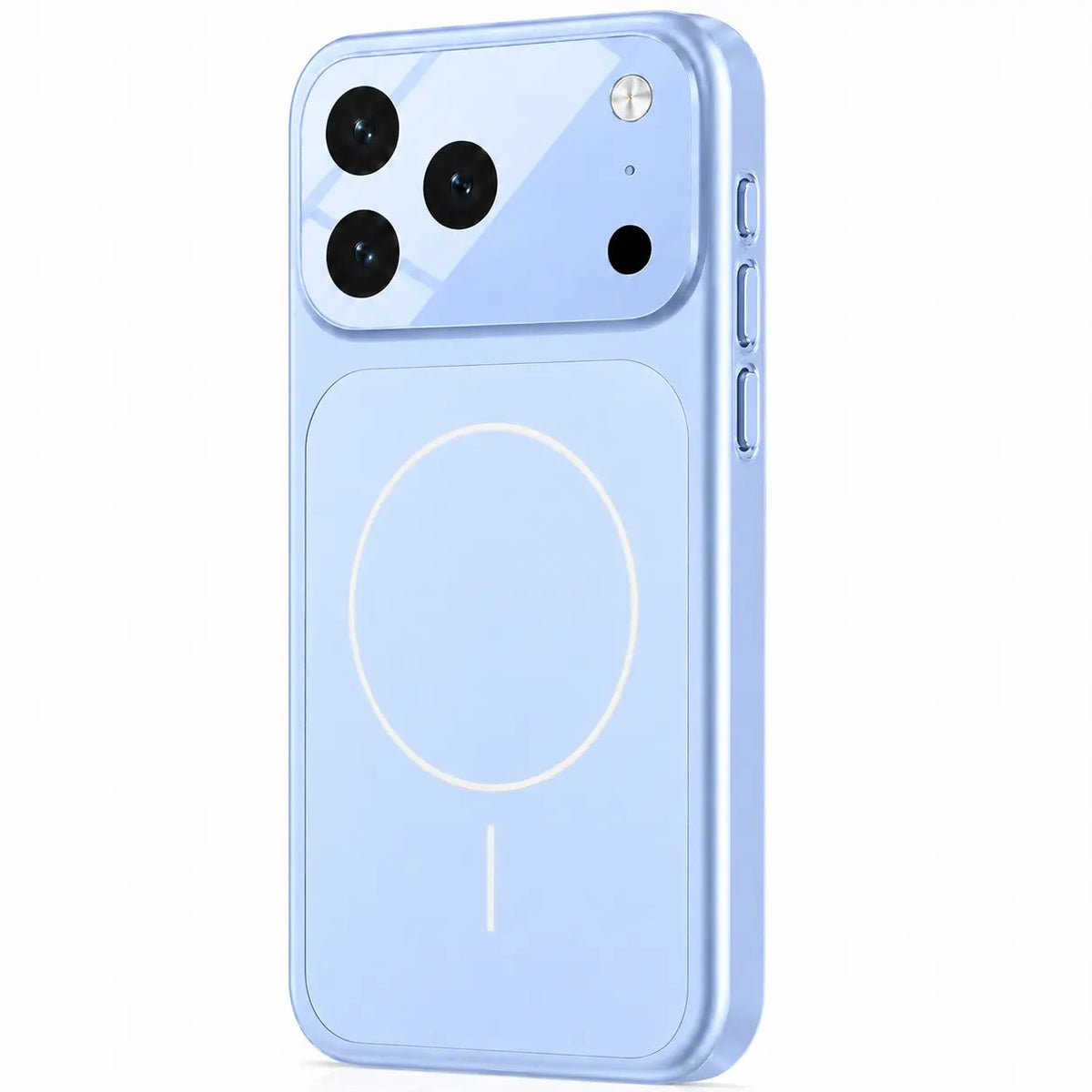 Glacier magnetic phone case with a matte back and raised camera cover on a white background #color_Glacier