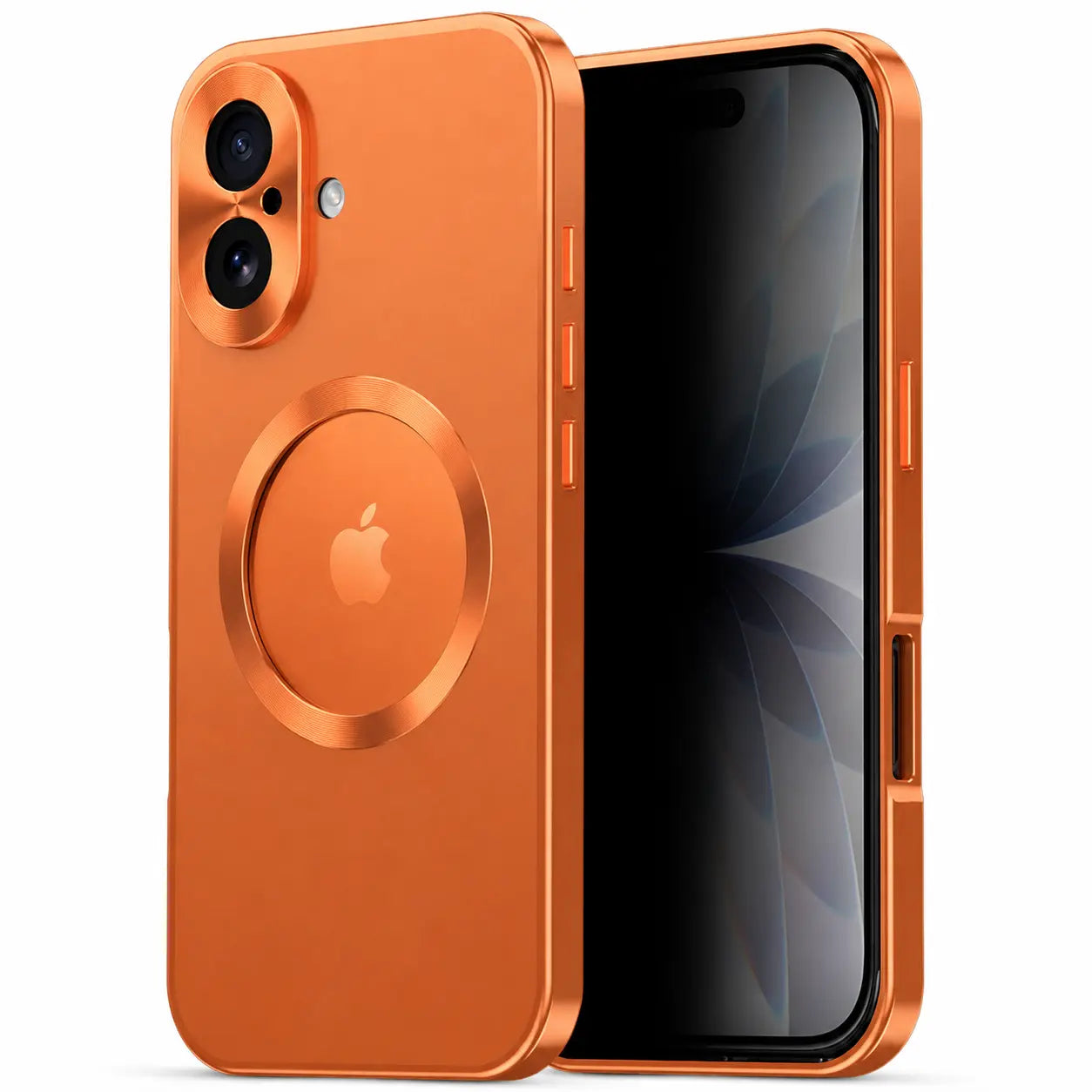 Privacy iPhone case compatible with magnetic wireless chargers and accessories