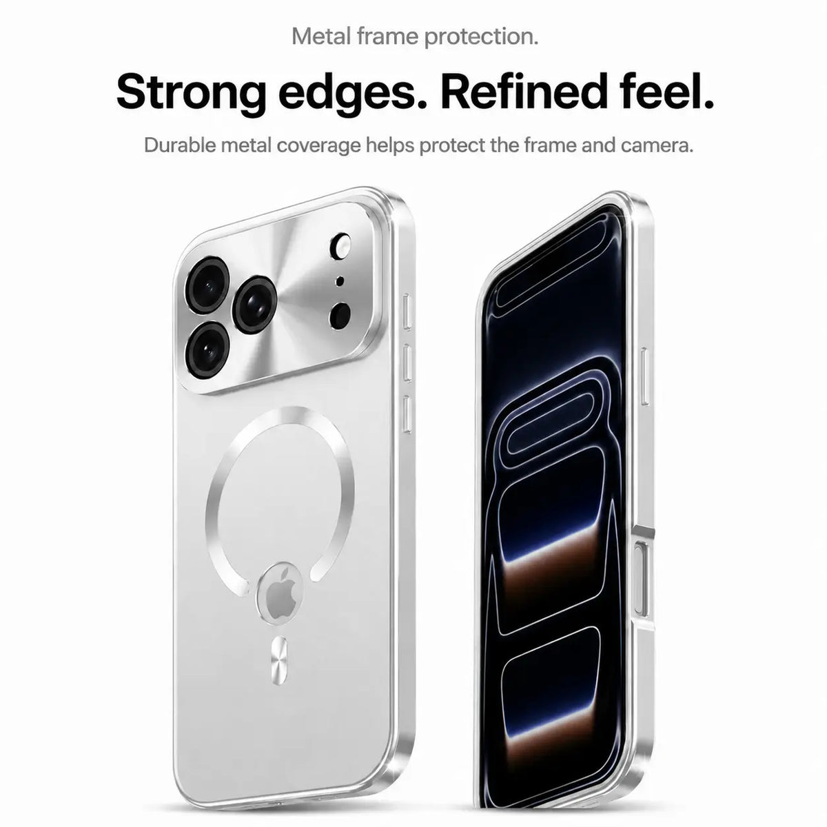 iphone case with privacy screen titanium silver #color_Titanium Silver