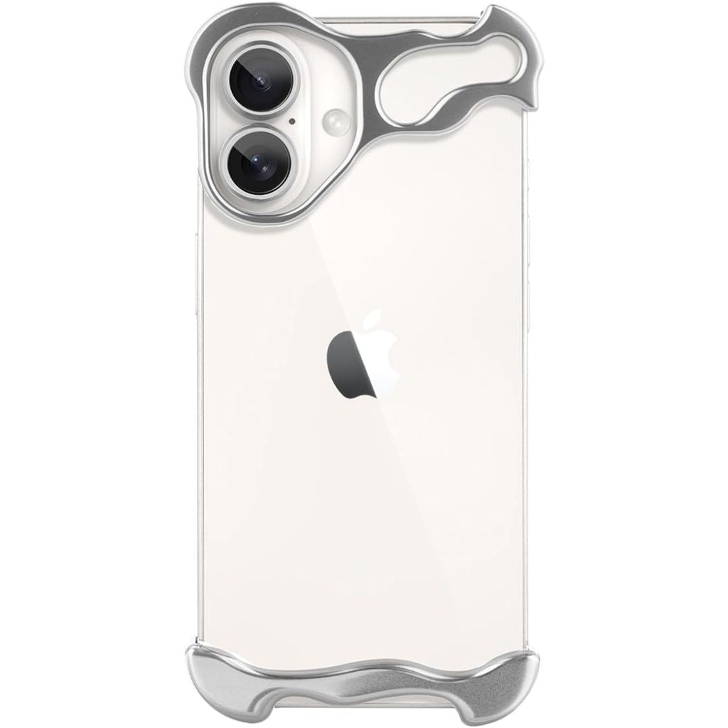 Minimal phone bumper case, rear angle #color_Titanium Silver