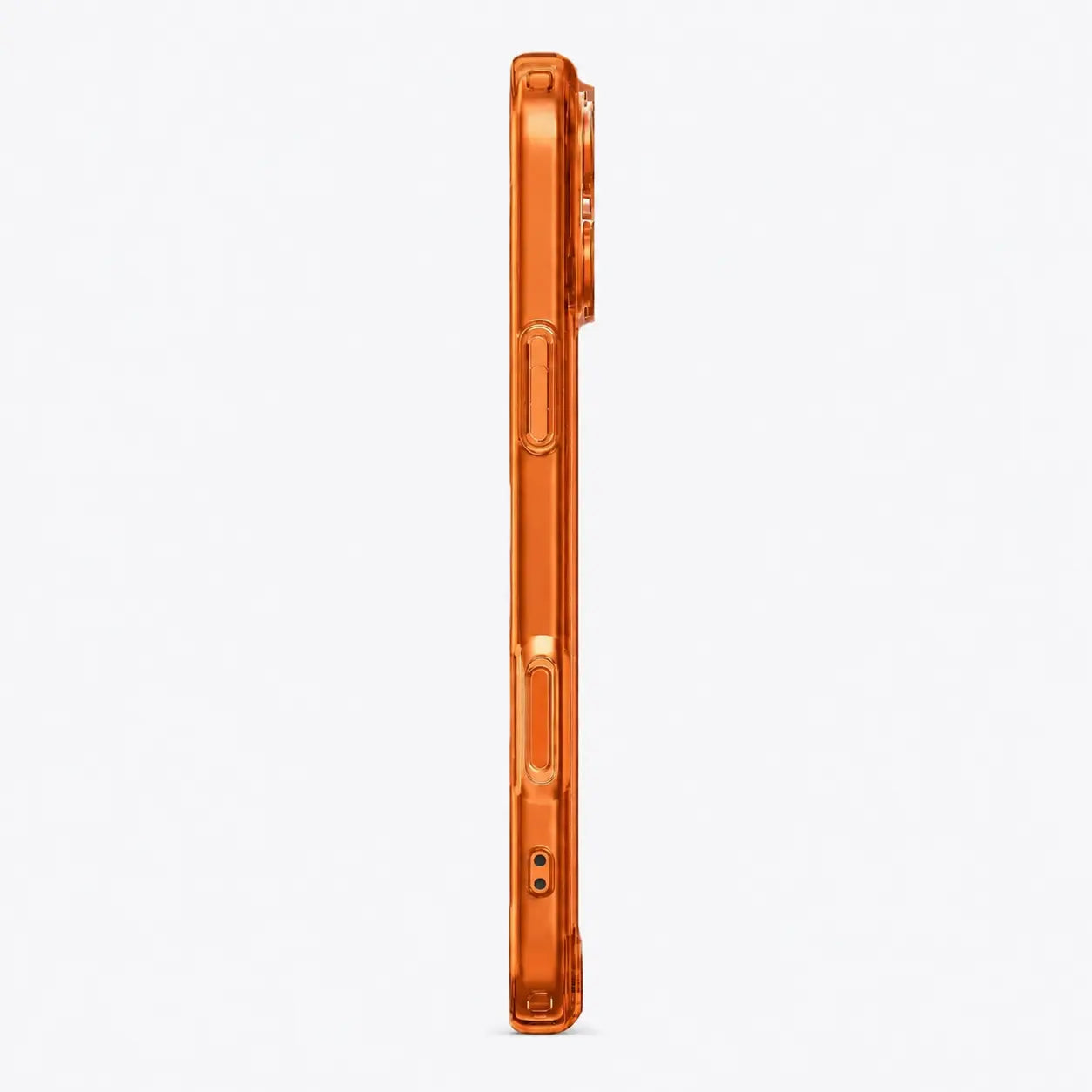 Clear iPhone case with raised edges for added screen protection
