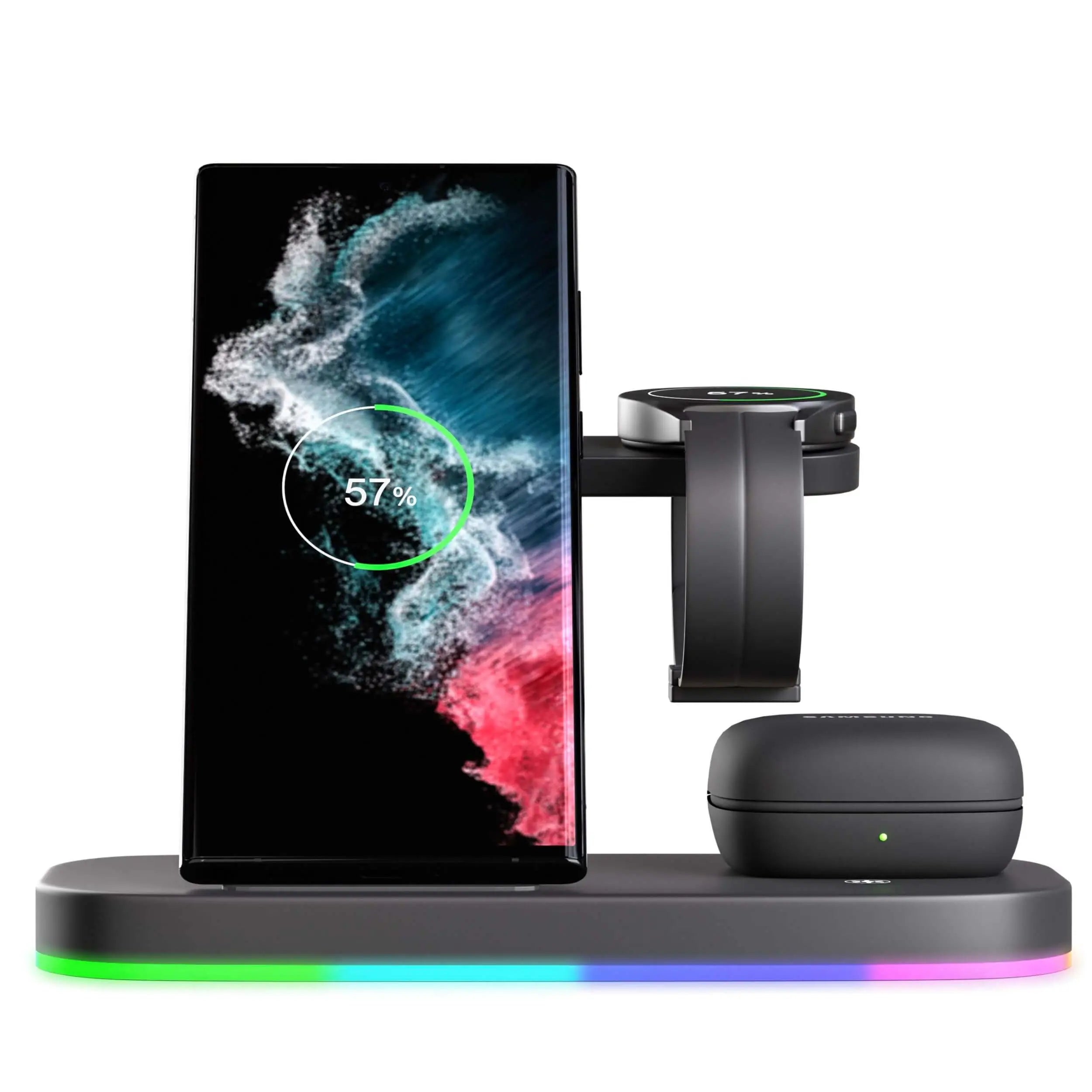 3 in 1 Samsung Wireless Charging Station for Samsung Galaxy S23 Ultra, Samsung Watch 5 Pro, Samsung Buds from Evolved Chargers